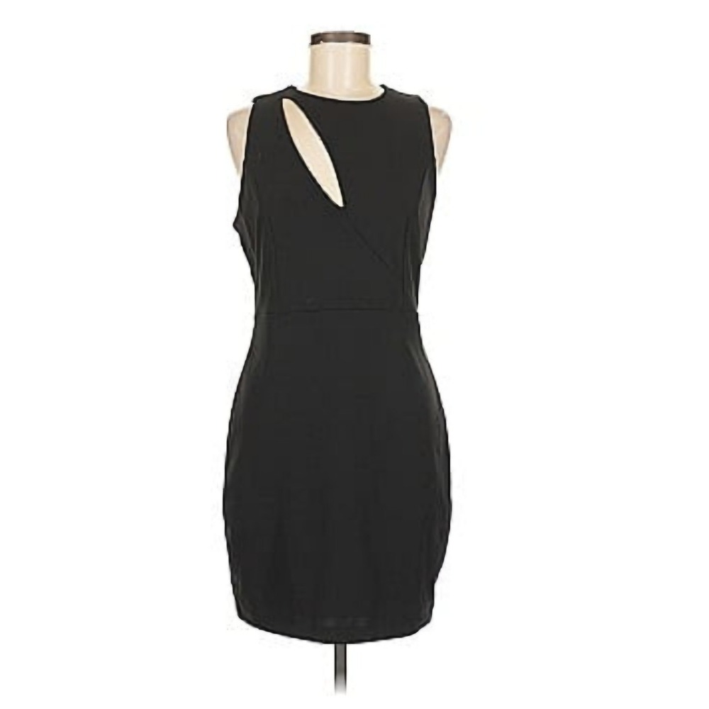 Vintage Y2K Express Dress Small Black Bodycon Cutout Office Siren LBD Capsule S